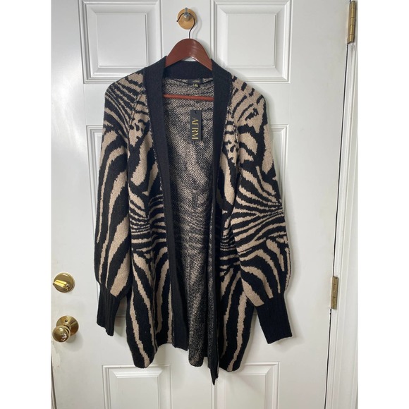 AFRM Fulton Sweater Brown/Noir Zebra Size M/L NWT - Picture 2 of 6
